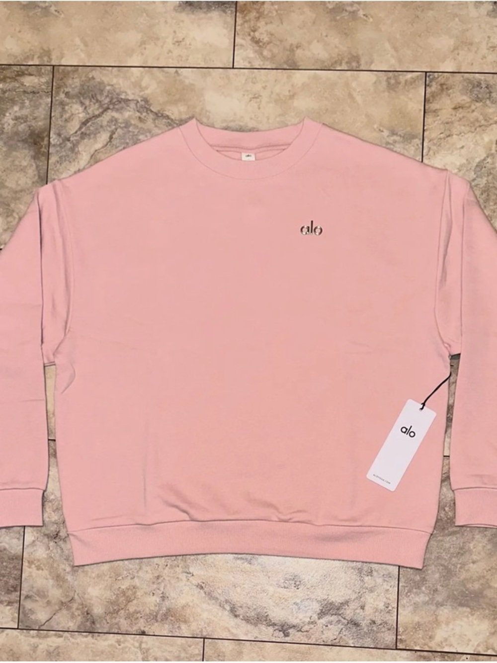 ALO Yoga Womens Crewneck Sweatshirt in Pink